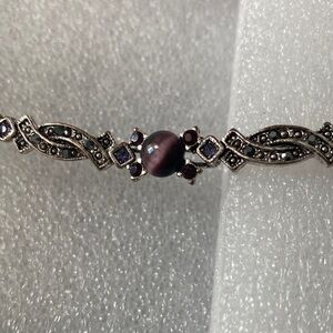 Elegant Silver and Purple Women's Bracelet